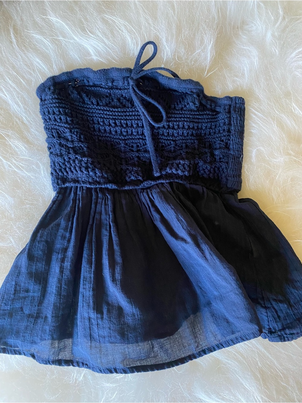 Y2K Hollister Navy babydoll Strapless Top